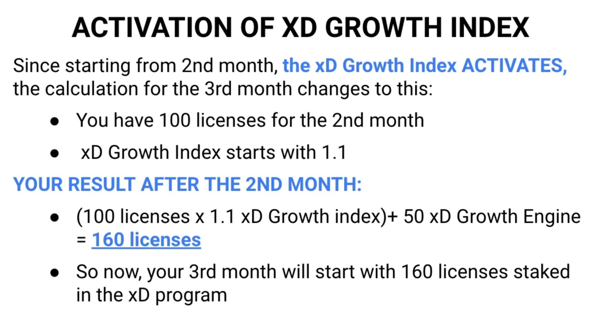 Activation of xD Growth Index