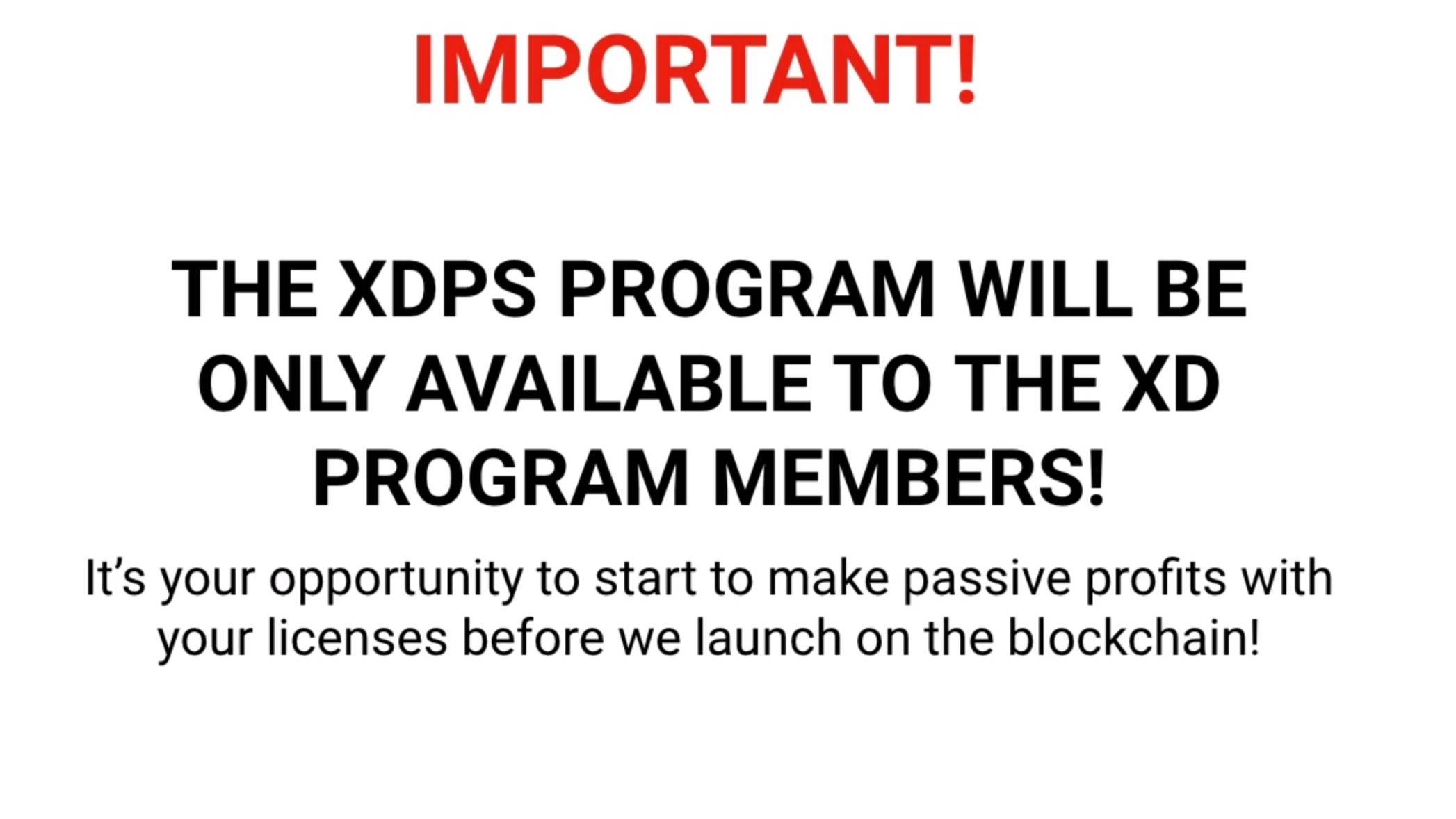 xDPS only Available to xD Program Members